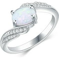 thumbnail image 1 of beryl_creation 14K White Gold Plated 2.20 Ct Oval Cut Fire Opal Womens Wedding Enagaement Ring 925 Sterling Silver For Women's -9, 1 of 2