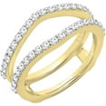 thumbnail image 1 of beryl_creation 14K Yellow Gold Finish 2.10 Ct Round Cut White Diamond Wedding Engagement Enhancer Guard Wrap Ring 925 Sterling Silver For Women's -5, 1 of 3
