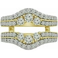 thumbnail image 1 of beryl_creation 14K Yellow Gold Finish 2.30 Ct Round Cut White Diamond Wedding Engagement Enhancer Guard Wrap Ring 925 Sterling Silver For Women's -8.5, 1 of 1
