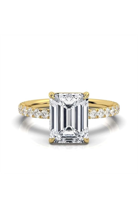2.00 Ct Emerald Cut White Diamond Christmas Thanksgiving Engagement Wedding Solitaire Ring For Women's 14K Yellow Gold Plated 925 Sterling Silver -9