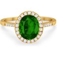 thumbnail image 1 of beryl_creation 2.00 Ct Oval Cut Green Emerald Engagement Wedding Christmas Thanksgiving Halo Ring 14K Yellow Gold Plated 925 Sterling Silver For Women's -5.5, 1 of 3