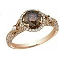 thumbnail image 1 of beryl_creation 2.00 Ct Round Cut Brown Diamond Wedding Engagement Halo Ring 14K Rose Gold Plated 925 Sterling Silver For Women's -4, 1 of 1