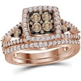 thumbnail image 1 of beryl_creation 2.00 Ct Round Cut Brown & White Diamond Wedding Engagement For Women's Bridal Ring Set 14K Rose Gold Plated 925 Sterling Silver -6, 1 of 1