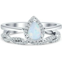 beryl_creation 2.35 Ct Pear Cut Fire Opal Wedding Christmas Thanksgiving Bridal Ring Set 14K White Gold Plated 925 Sterling Silver For Women's -6