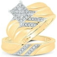 thumbnail image 1 of beryl_creation 2.35 Ct Round Cut White Diamond Wedding Engagement Cluster Band Trio Ring Set 925 Sterling Silver 14K Yellow Gold Plated For Unisex -10, 1 of 1