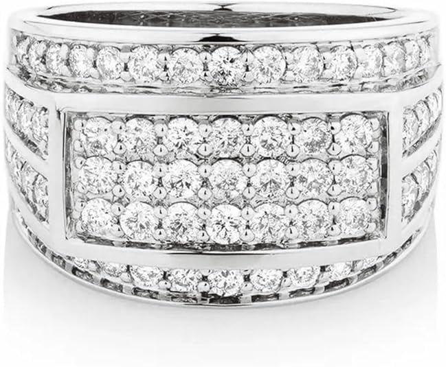 Herren ECHT 10k Vergoldet Massiv 925 Sterlingsilber Eis CZ Solitärring
