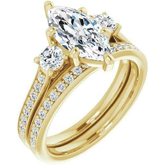 beryl_creation 2.75Ct Marquise Cut Cz Diamond Engagement Wedding Bridal ring band set 14k Yellow Gold Finish With 925 Sterling Silver For Women's-10