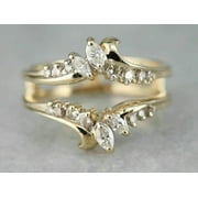 BERYL_CREATION 2Ct Marquise Cut Diamond Women Enhancer Wrap Ring 14k Gold Plated Plated Silver-9