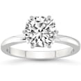 thumbnail image 1 of beryl_creation 925 Sterling Silver 0.70 Ct Round Cut White Diamond Solitaire Wedding Engagement Ring 14K White Gold Plated For Women's -10, 1 of 1