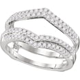 thumbnail image 1 of beryl_creation 925 Sterling Silver 1.02Ct Round Cut White Diamond Engagement Wedding Band Wrap Ring 14k White Gold Finish For Women's & Girls, 1 of 1