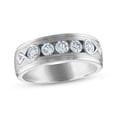 thumbnail image 1 of beryl_creation 925 Sterling Silver 1.15 Ct Round Cut White Diamond Wedding Engagement Half Band Ring 14K White Gold Plated For Men's -7.5, 1 of 3