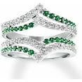 thumbnail image 1 of beryl_creation 925 Sterling Silver 1.25 Ct Round Cut White Diamond Enhancer Guard Wrap Engagement Ring For Women's 14K White Gold Plated -7.5, 1 of 1