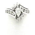 thumbnail image 1 of beryl_creation 925 Sterling Silver 1.30 Ct Marquise Cut White Diamond Wedding Engagement Halo Ring 14K White Gold Plated For Women's -5, 1 of 3