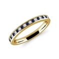 thumbnail image 1 of beryl_creation 925 Sterling Silver 1.35 Ct Round Cut Blue Sapphire & Diamond Wedding Engagement Half Band Ring 14K Yellow Gold Plated For Women's -5.5, 1 of 1