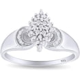 thumbnail image 1 of beryl_creation 925 Sterling Silver 1.42 Ct Round Cut White Diamond Wedding Engagement Cluster Ring 14K White Gold Plated For Women's -5, 1 of 3