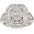 thumbnail image 1 of beryl_creation 925 Sterling Silver 1.50 Ct Round Cut White Diamond Wedding Engagement Cluster Ring 14K White Gold Plated For Women's -4, 1 of 3
