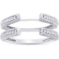 thumbnail image 1 of beryl_creation 925 Sterling Silver 1.55 Ct Round Cut White Diamond Wedding Engagement Enhancer Guard Wrap Ring 14K White Gold Plated For Women's -9.5, 1 of 3