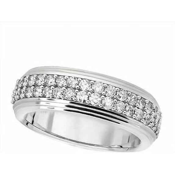 beryl_creation 925 Sterling Silver 1.60 Ct Round Cut Diamond Engagement Wedding For Men's Band Ring 14K White Gold Plated -9