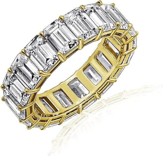 beryl_creation 925 Sterling Silver 1.70 Ct Emerald Cut White Diamond