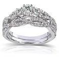 thumbnail image 1 of beryl_creation 925 Sterling Silver 1.89 Ct Round Cut White Diamond Wedding Engagement Thanksgiving Christmas Bridal Ring Set 14K White Gold Plated For Women's -6.5, 1 of 3