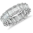 thumbnail image 1 of beryl_creation 925 Sterling Silver 14K White Gold Finish 2.49ct Emerald Cut White Diamond Band Ring For Women's, 1 of 2