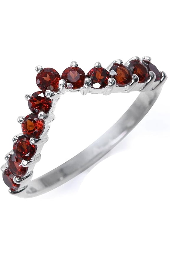 925 Sterling Silver 14K White Gold Plated 1.50 Ct Round Cut Red Ruby Wedding Engagement Enhancer Guard Wrap Ring For Women's -5