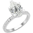 thumbnail image 1 of beryl_creation 2.50 Ct Pear Cut White Diamond Engagement Wedding Thanksgiving Christmas Halo Ring 14K White Gold Plated 925 Sterling Silver For Women's -5.5, 1 of 3