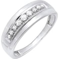 thumbnail image 1 of beryl_creation 925 Sterling Silver 3.00 Ct Round Cut White Diamond Men's Engagement Wedding Half Band Ring 14K White Gold Plated -9.5, 1 of 1
