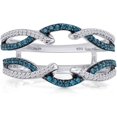 thumbnail image 1 of beryl_creation 925 Sterling Silver2.49Ct Round Cut Blue Sapphire & White Diamond Engagement Wedding Band Wrap Ring 14k White Gold Finish For Women's & Girls, 1 of 3