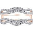 thumbnail image 1 of beryl_creation Rose Gold Plated Silver Enhancer Simulated White Diamond Ring Guard Wrap Band-4.5, 1 of 3