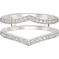 thumbnail image 1 of beryl_creation White Gold Plated Silver Enhancer Simulated White Diamond Ring Guard Wrap Band-4, 1 of 2