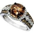 thumbnail image 1 of beryl_creation Women's 1.22 Ct Round Cut Chocolate Brown Diamond Halo Wedding Engagement Ring 14K White Gold Plated 925 Sterling Silver -4, 1 of 2