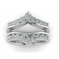 thumbnail image 1 of beryl_creation Women's 1.35 Ct Round Cut White Diamond Enhancer Guard Wrap Engagement Ring 14K White Gold Plated 925 Sterling Silver -7.5, 1 of 1