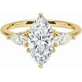 thumbnail image 1 of beryl_creation Women's 925 Sterling Silver 2.25 Ctw Marquise Cut White Diamond Wedding Engagement Anniversary Halo Ring 14K Yellow Gold Plated -9.5, 1 of 4