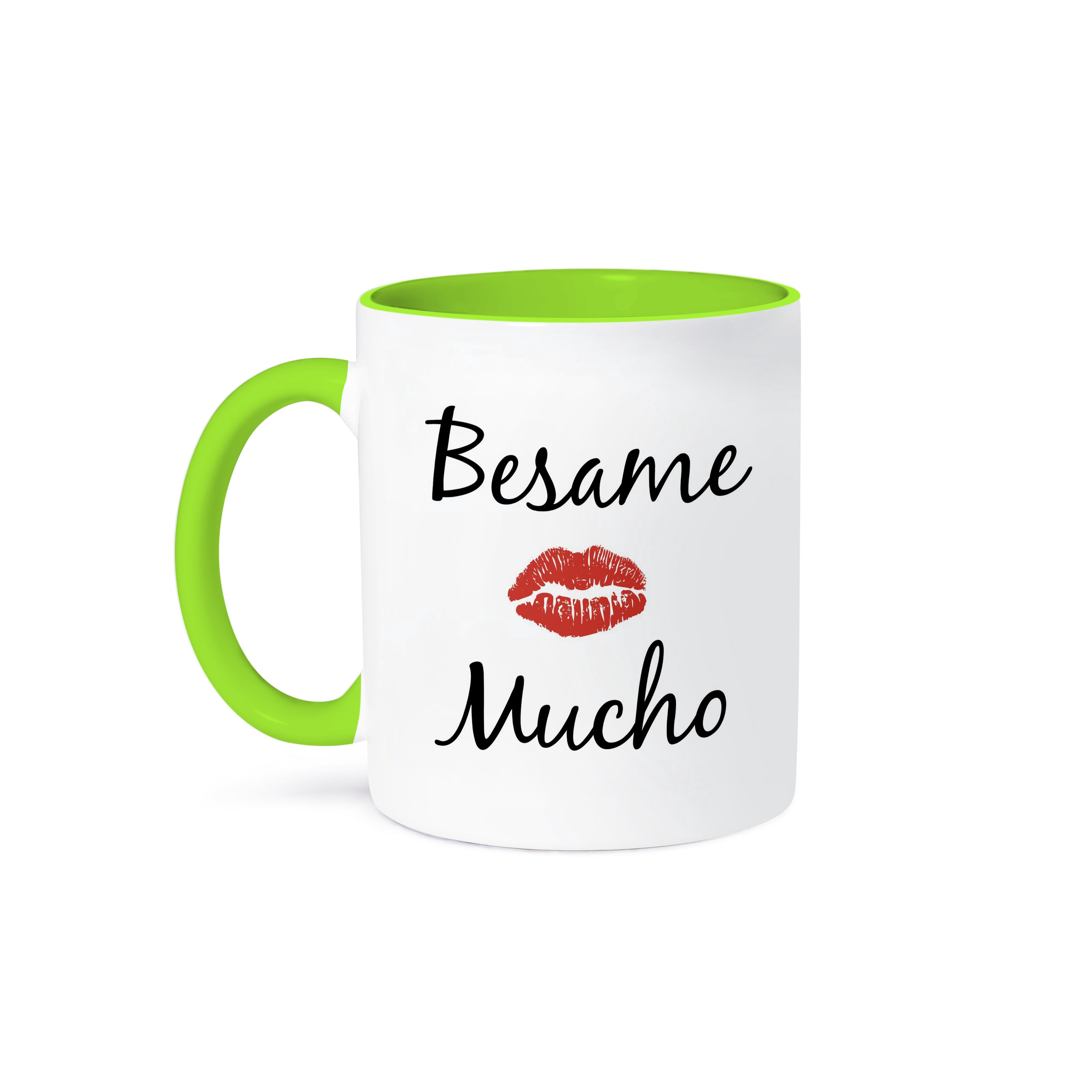 3dRose, besame mucho kiss me in Spanish picture of red lips on white ...