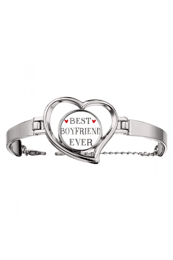 best Friend ever quote heart bracelet heart jewelry wire bangle
