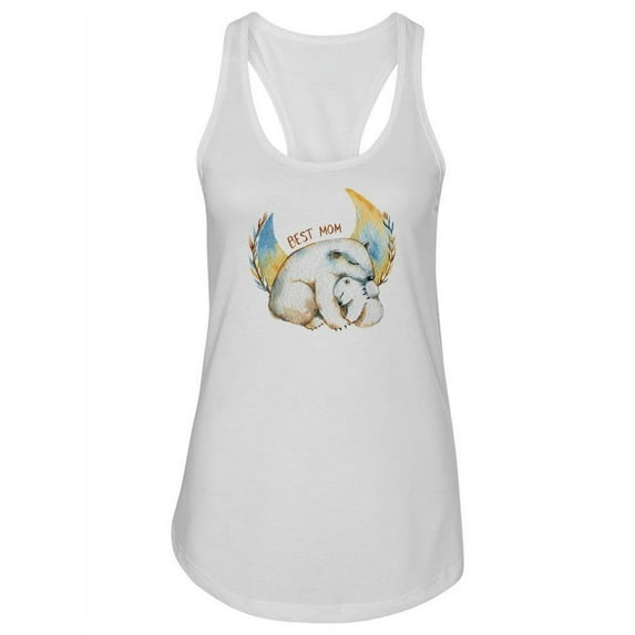 "best Mom" White Bears Design Tank Women -Image by Shutterstock, Female Small