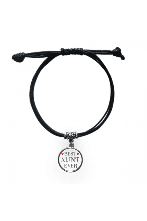 best aunt ever quote relatives bracelet leather wristband black jewelry