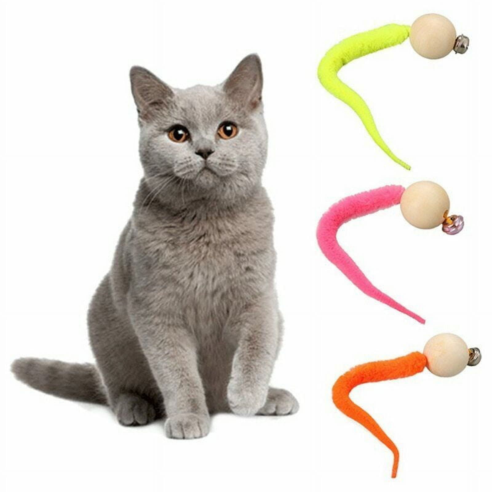 best cat toys kitten chew toys teething home alone cat toys 3 pcs 2020 Newest Wiggly Cat Toy Worm With Bell For Pet