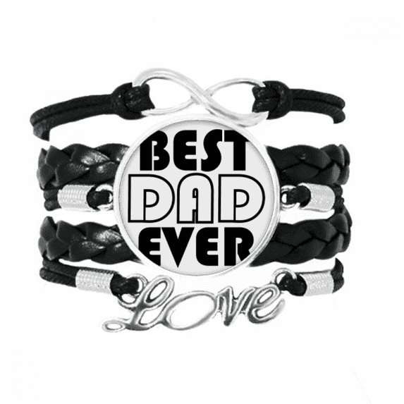 best dad ever quote father's day bracelet love accessory twisted leather knitting wristband