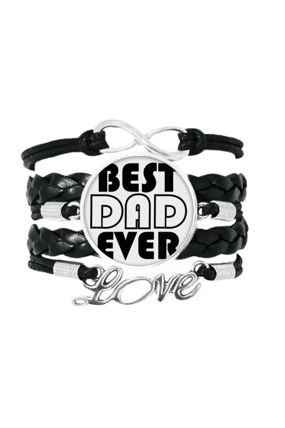 best dad ever quote father's day bracelet love accessory twisted leather knitting wristband