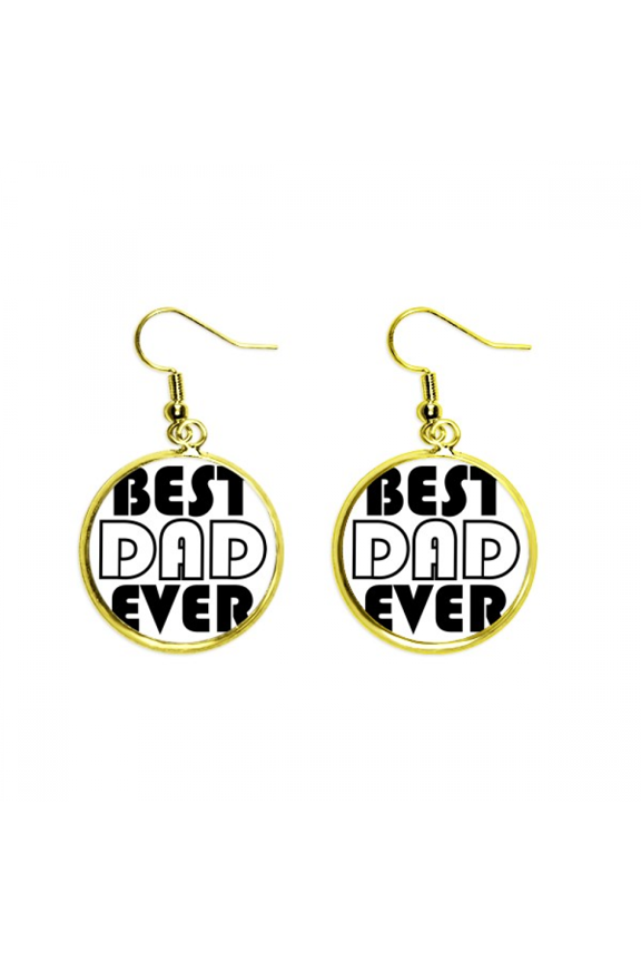 best dad ever quote father's day earring dangle en drop earring jewelry woman