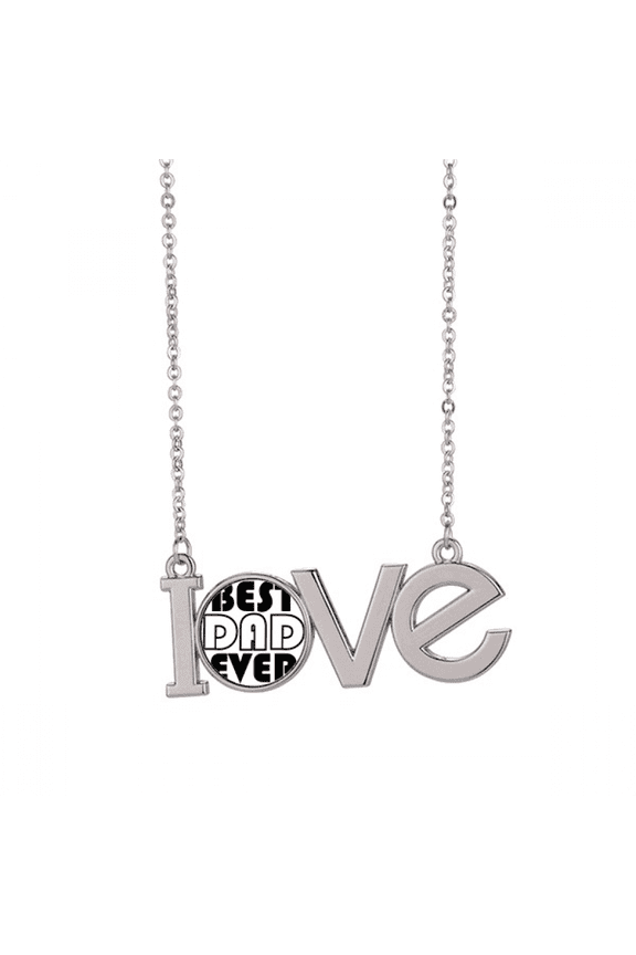 best dad ever quote father's day love necklace pendant charm jewelry