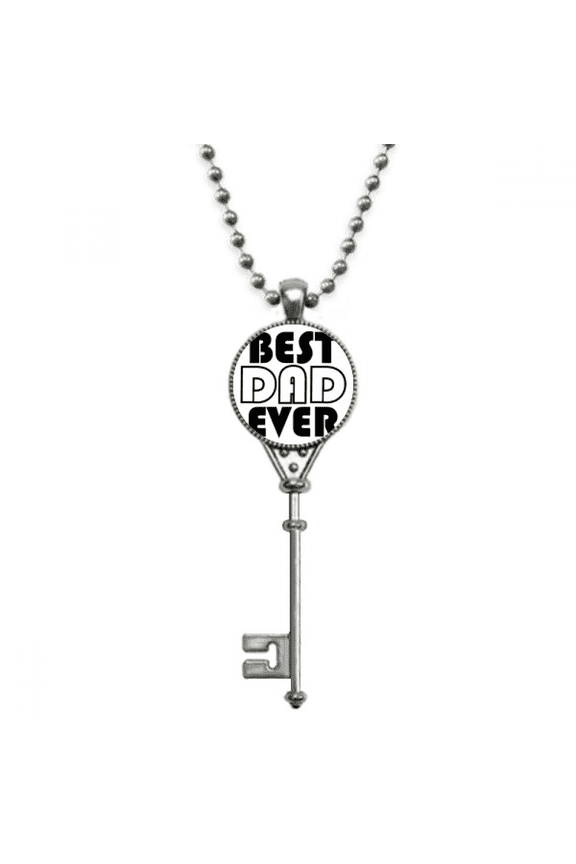 best dad ever quote father's day pendant vintage necklsilver key jewelry
