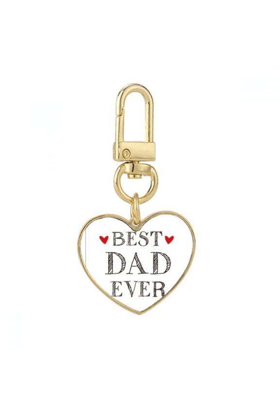 best dad ever quote loved s Gold Heart Keychain Metal Keyring Holder