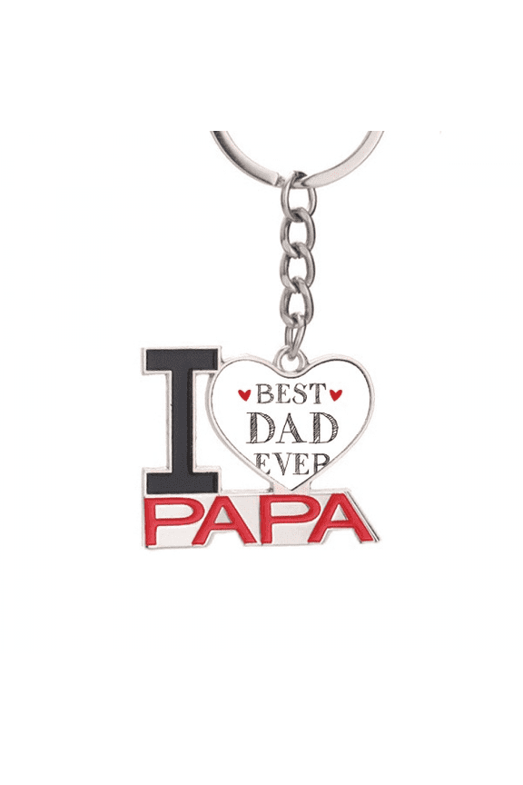 best dad ever quote loved s Keychain Metal Keyring Holder Love PAPA Father