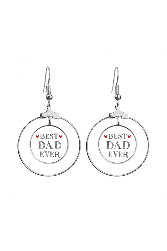 best dad ever quote loved s earrings dangle hoop jewelry drop circle