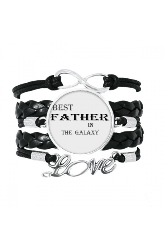 best dad in the galaxy festival quote bracelet love accessory twisted leather knitting wristband