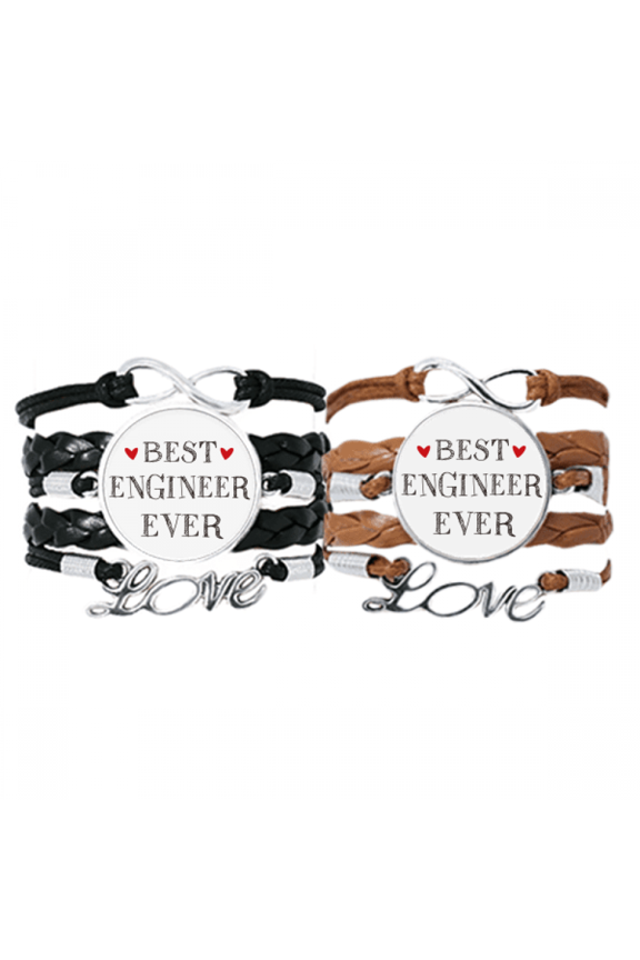 best engineer ever quote profession bracelet hand strap leather wristband double set