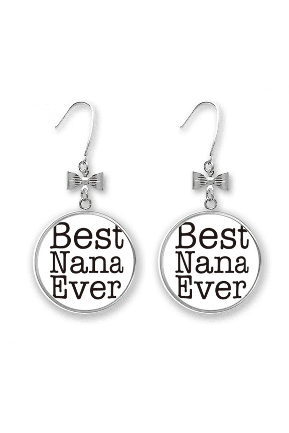 best ever english letters present pattern bow earrings drop stud pierced hook